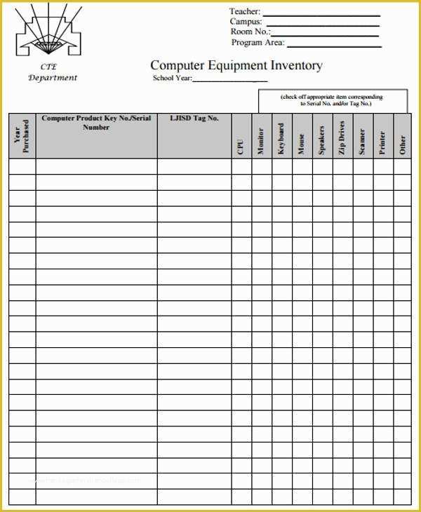 Equipment Inventory Template Free Download Of 9 Equipment Inventory List Templates Free Samples