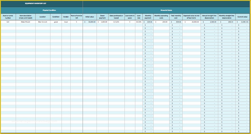 Equipment Inventory Template Free Download Of Equipment Inventory List Template Word Templates