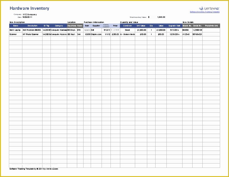 Equipment Inventory Template Free Download Of Free software Inventory Tracking Template for Excel
