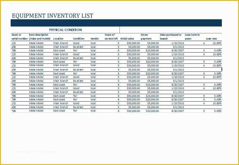 Equipment Inventory Template Free Download Of Microsoft Fice Equipment Inventory Template Templates