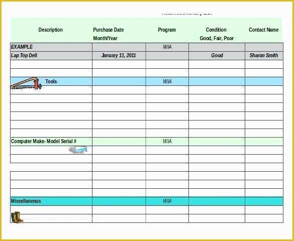 Equipment Inventory Template Free Download Of tool Inventory Template Inventory Checklist Template