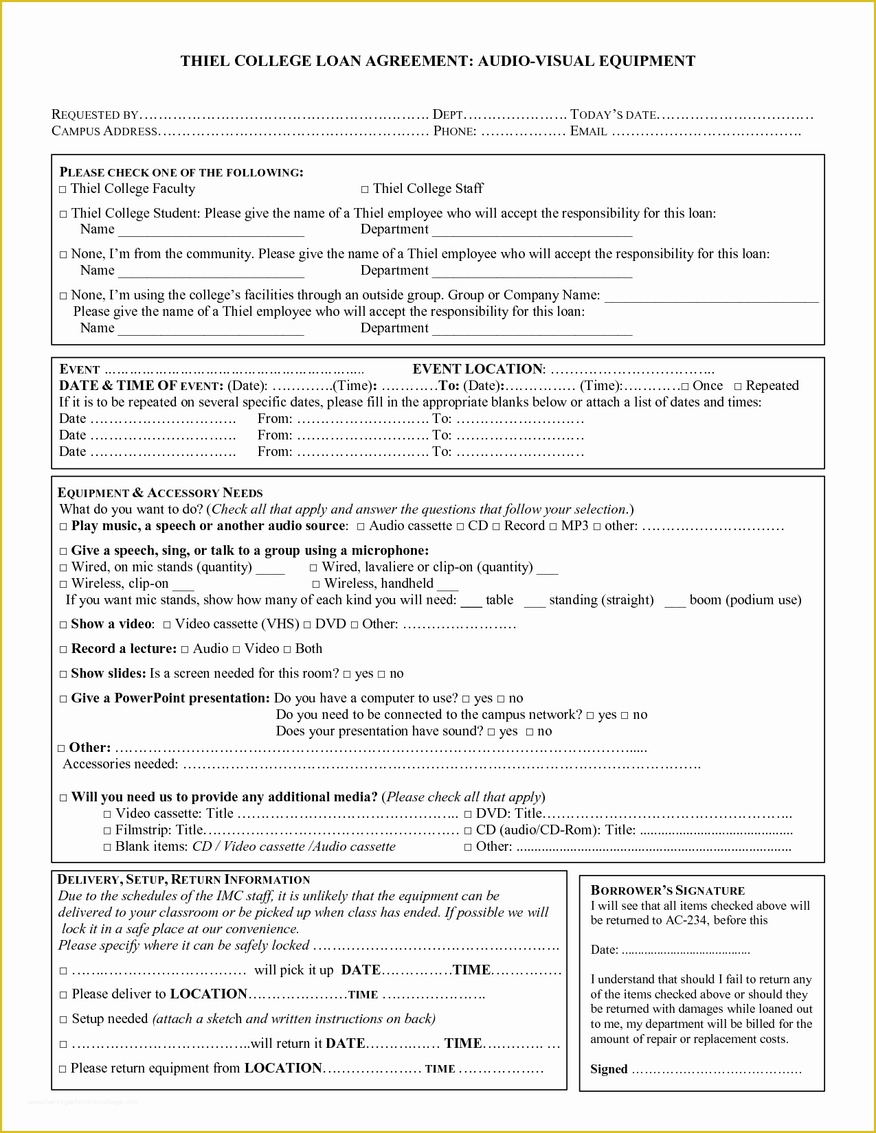 Equipment Loan Agreement Template Free Of 10 Best Of Employee Loan Agreement Employee Loan