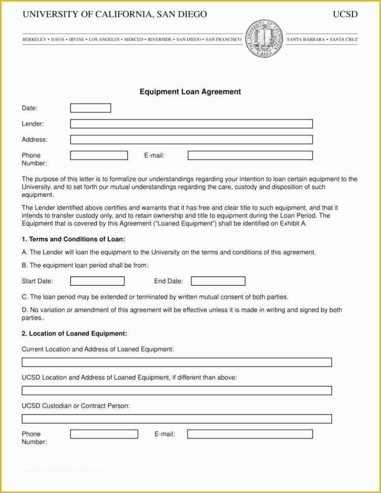 Equipment Loan Agreement Template Free Of Download Equipment Loan Agreement form Loan Agreement