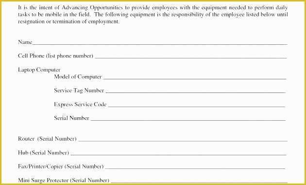 Equipment Loan Agreement Template Free Of Employee Equipment Agreement Template – Hazstyle