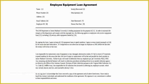 Equipment Loan Agreement Template Free Of Employee Equipment Loan Agreement Template Game Barfo