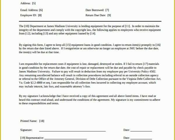 Equipment Loan Agreement Template Free Of Loan Agreement form Example 65 Free Documents In Word Pdf