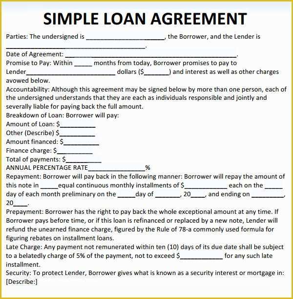 Equipment Loan Agreement Template Free Of Sample Loan Agreement 10 Free Documents In Pdf Word