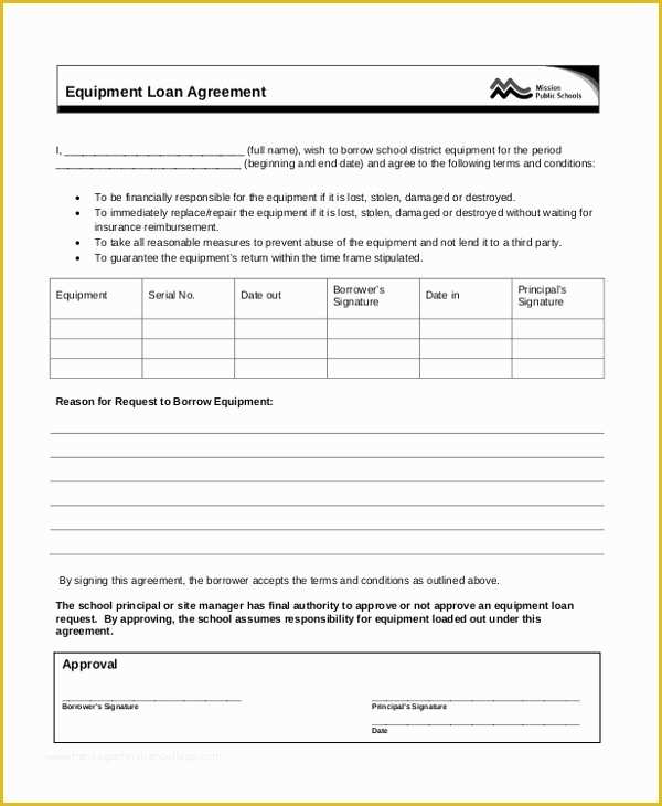 Equipment Loan Agreement Template Free Of Sample Loan Agreement form 12 Free Documents In Doc Pdf