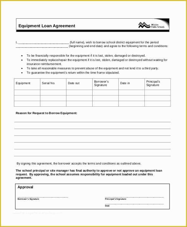 Equipment Loan Agreement Template Free Of Equipment Borrowing Agreement equipment-loan-agreement-template-free-of-equipment-borrowing-agreement