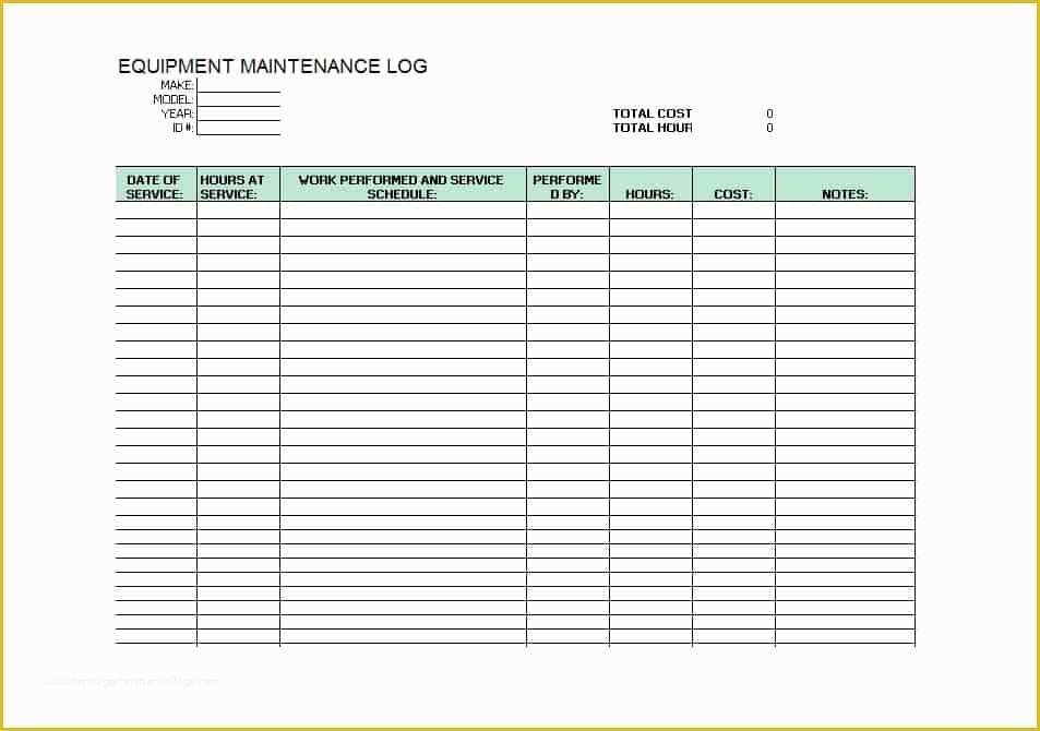 Equipment Maintenance Log Template Free Of 40 Equipment Maintenance Log Templates Template Archive