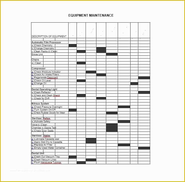 Equipment Maintenance Log Template Free Of 40 Equipment Maintenance Log Templates Template Archive