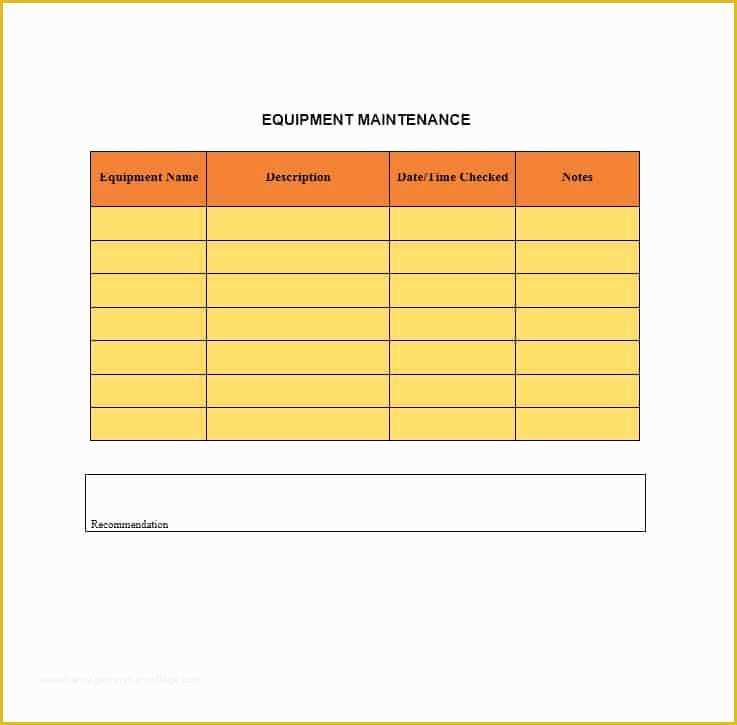 Equipment Maintenance Log Template Free Of 40 Equipment Maintenance Log Templates Template Archive