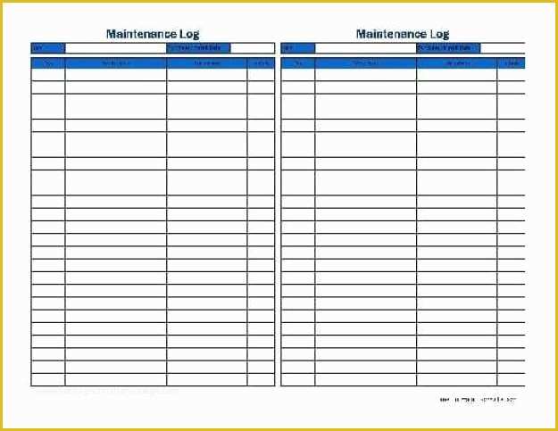 Equipment Maintenance Log Template Free Of 5 Equipment Maintenance Log Templates – Word Templates