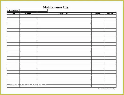 54 Equipment Maintenance Log Template Free