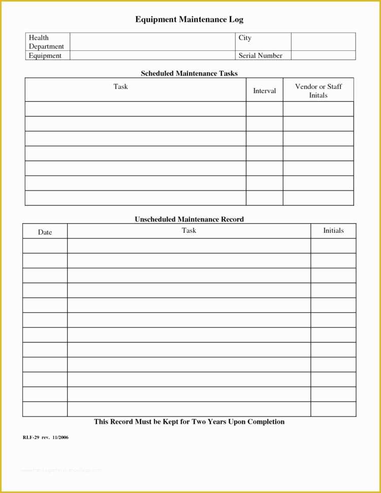 Equipment Maintenance Log Template Free Of Heavy Equipment Maintenance Spreadsheet – Spreadsheet Template