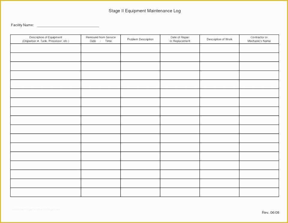 Equipment Maintenance Log Template Free Of Vehicle Maintenance Log Book Template Full Size