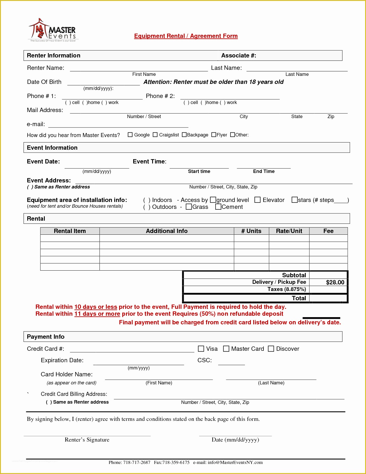 Equipment Rental Contract Template Free Of 10 Best Of Equipment Rental Agreement Template Free