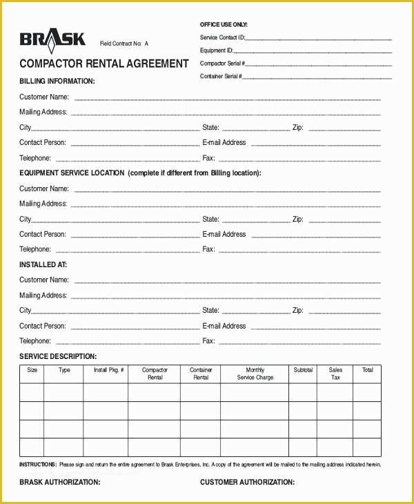Equipment Rental Contract Template Free Of Equipment Rental Contract Template House Rental Lease
