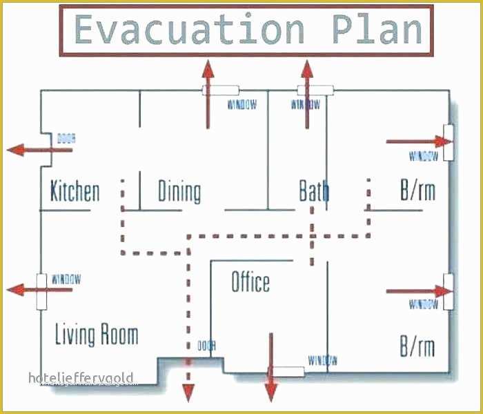 Evacuation Diagram Template Free Of Emergency Exit Map