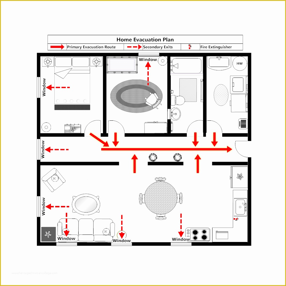 Evacuation Diagram Template Free Of Home Evacuation Plan 1