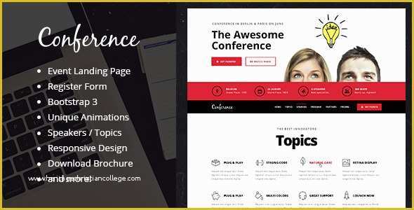 Event Landing Page Template Free Of 20 Best Responsive Entertainment Landing Page Templates