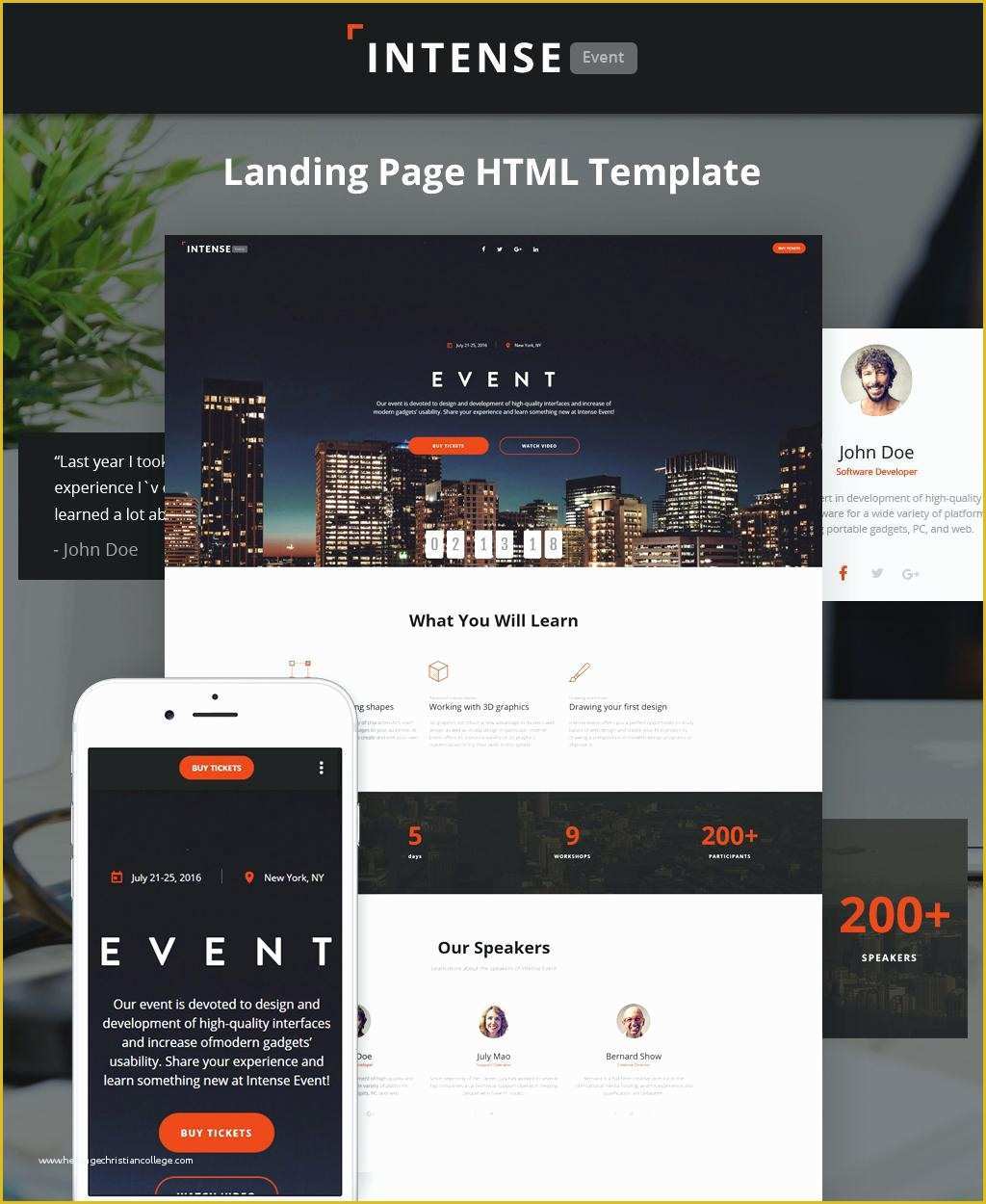 Event Landing Page Template Free Of event Planner Template Intense event Planner Landing Page