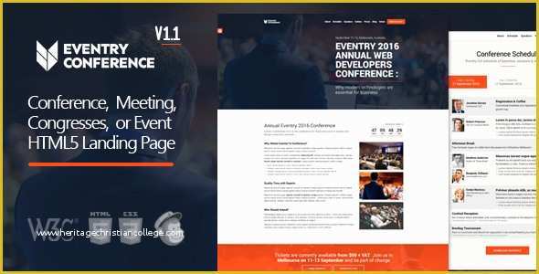 Event Landing Page Template Free Of eventry Conference & event HTML5 Landing Page Template