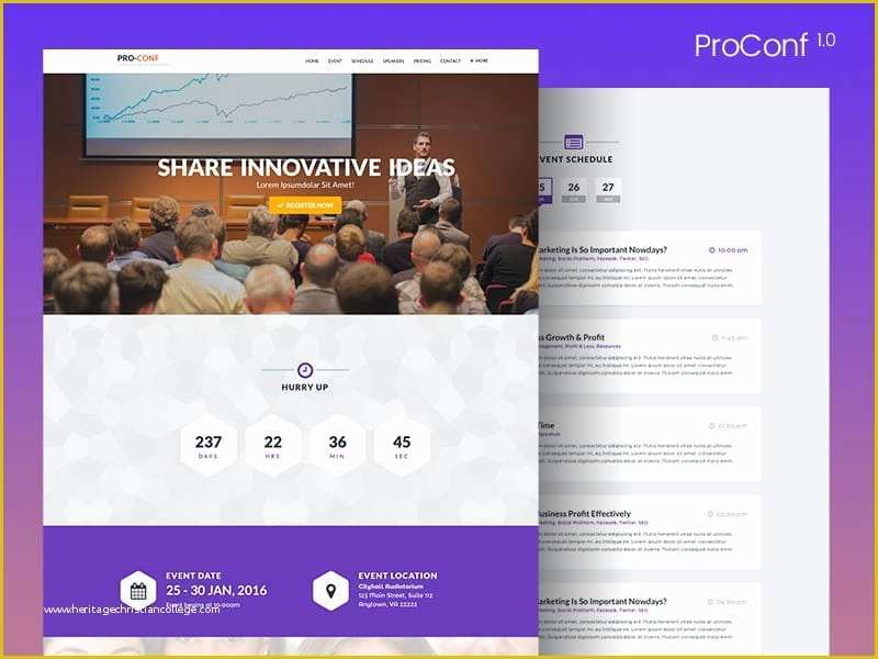 Event Landing Page Template Free Of Proconf Business event Landing Page Template