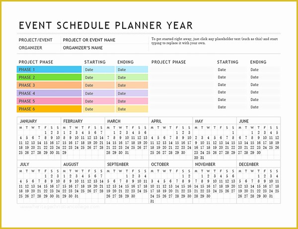 Event Planning Schedule Template Free Of event Planner