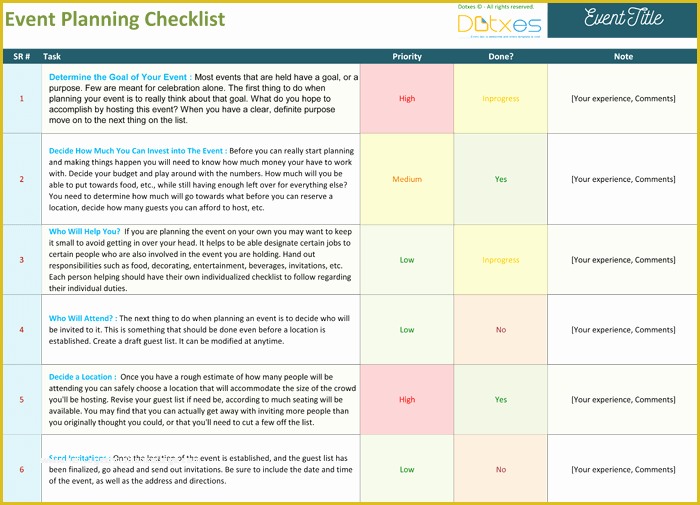 Event Planning Schedule Template Free Of event Planning Checklist to Keep Your event Track