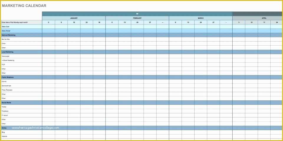 Event Planning Schedule Template Free Of Marketing Calendar Template Google Sheets event Schedule