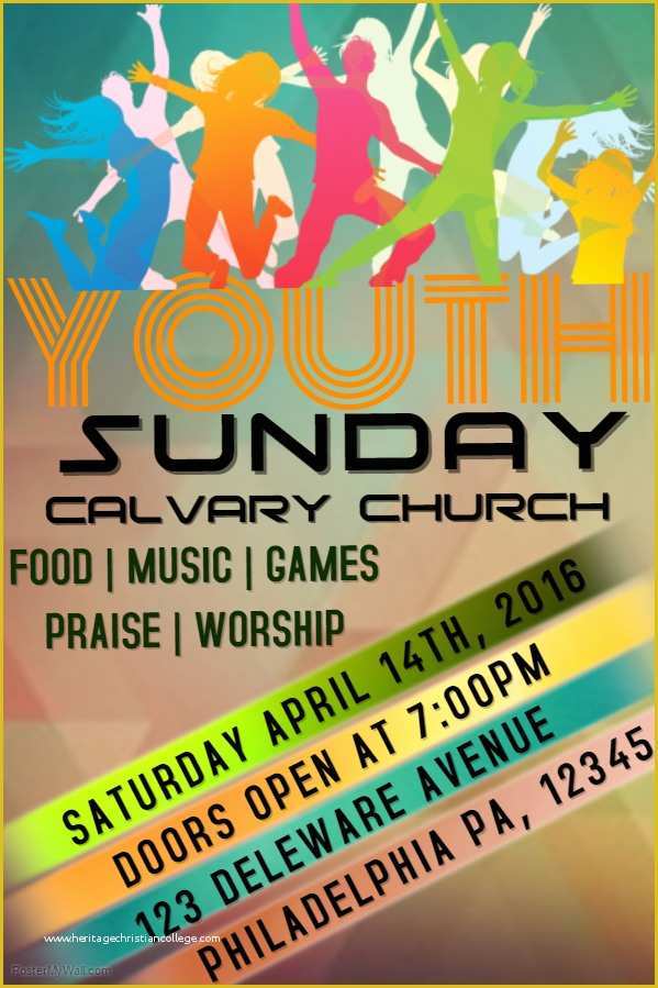 Event Poster Templates Free Of Youth Sunday Church Flyer Template event Templates with