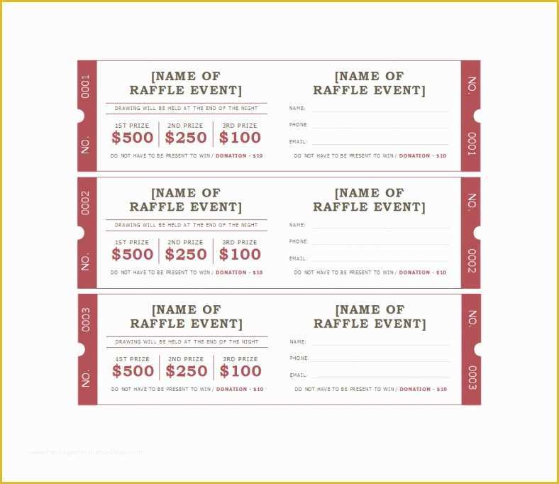 Event Ticket Template Free Download Word Of 18 Sample Printable Raffle Ticket Templates Psd Ai