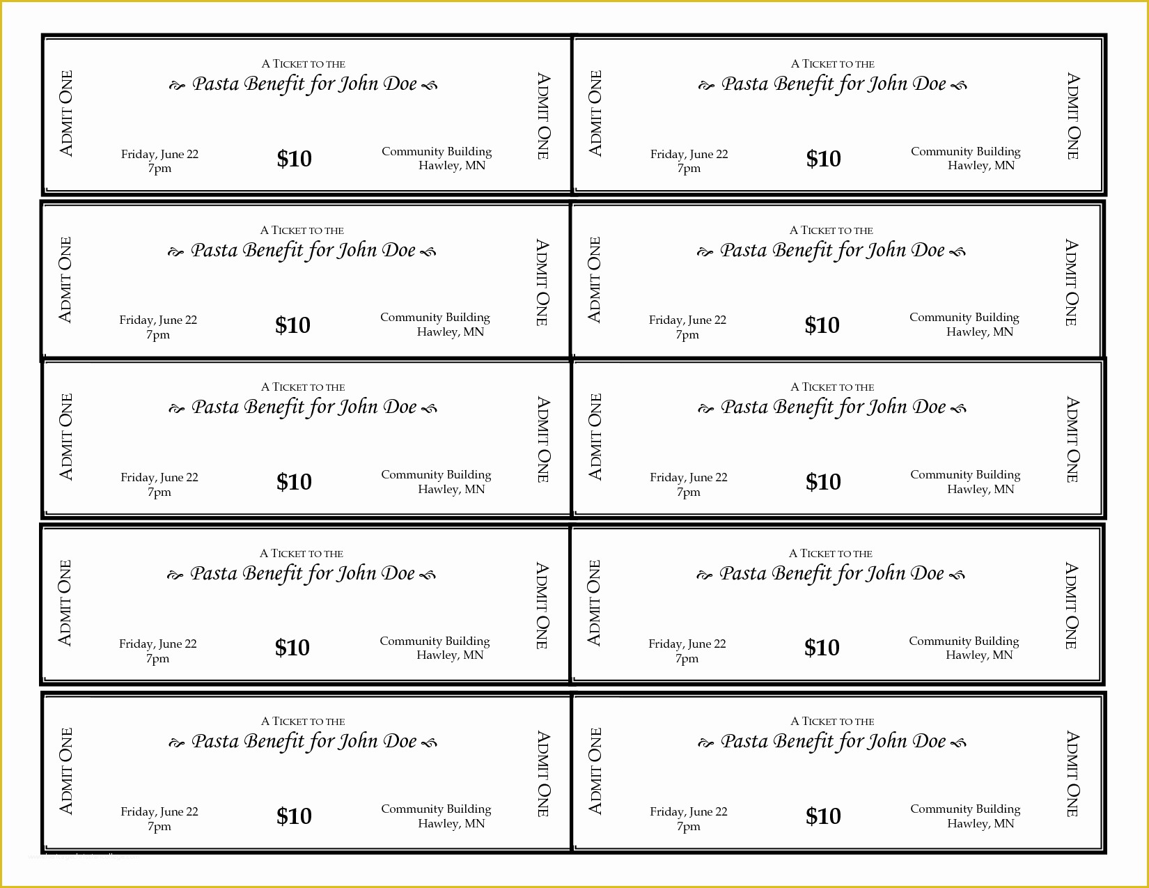 Event Ticket Template Free Download Word Of 6 Best Of Ticket Template Printable Blank
