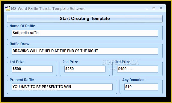 Event Ticket Template Free Download Word Of Download Ms Word Raffle Tickets Template software 7 0