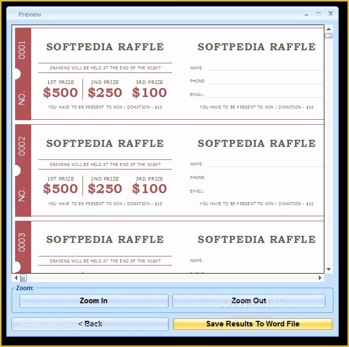 Event Ticket Template Free Download Word Of Download Ms Word Raffle Tickets Template software 7 0