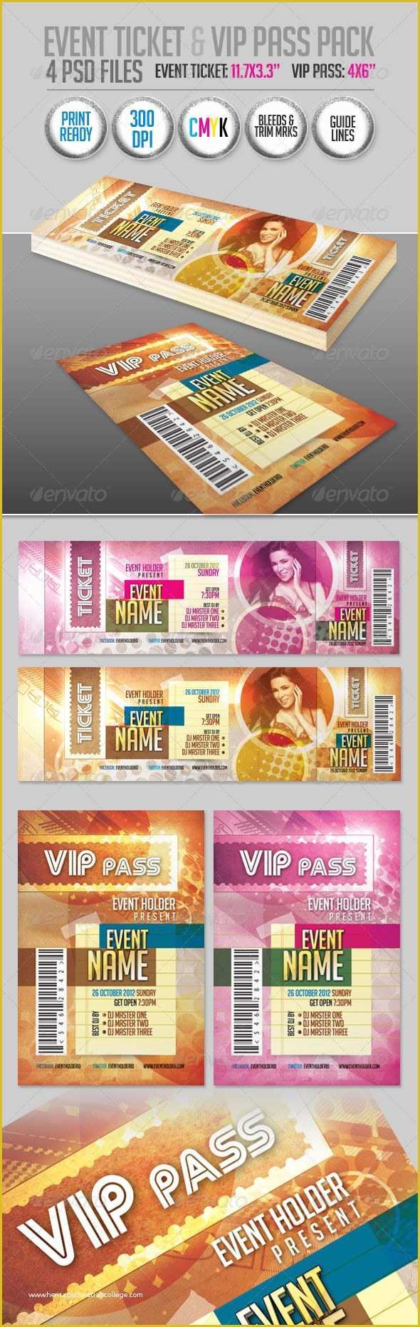 Event Ticket Template Psd Free Download Of event Ticket &amp; Vip Pass Pack
