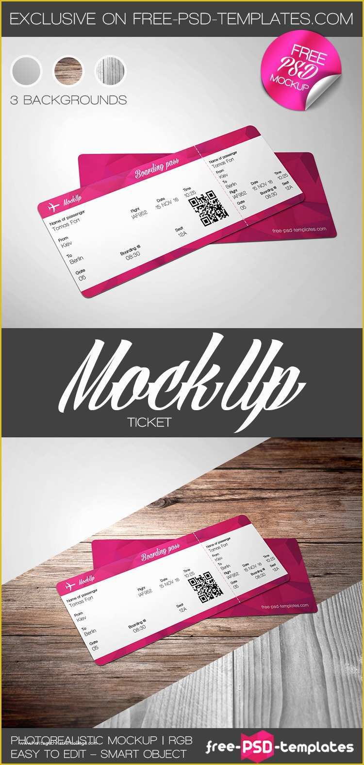 Event Ticket Template Psd Free Download Of Free Ticket Mock Up In Psd