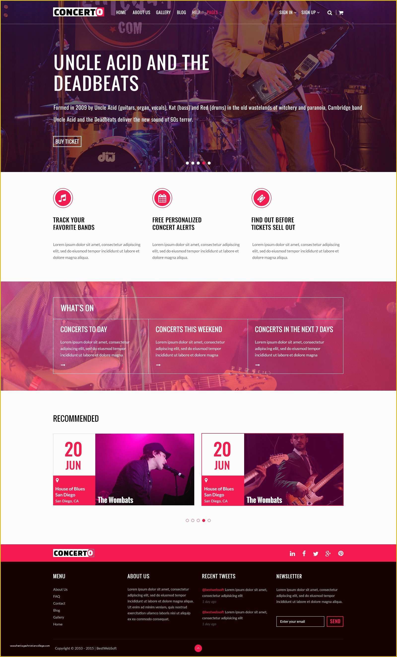 Event Website Template Free Of Concerto Music events &amp; Tickets Website Templates