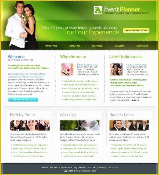 Event Website Template Free Of event Planner Full Website Template Templatesbox