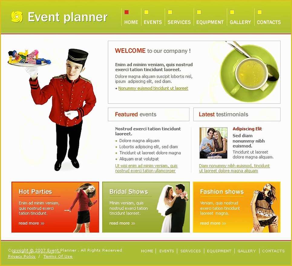 Event Website Template Free Of event Planner Website Template