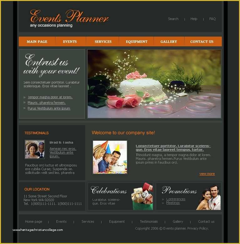 Event Website Template Free Of event Planner Website Template