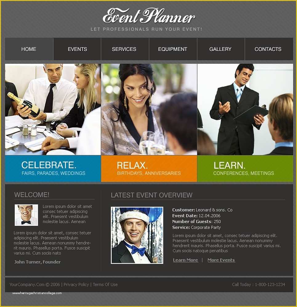 Event Website Template Free Of event Planner Website Template Web Design Templates