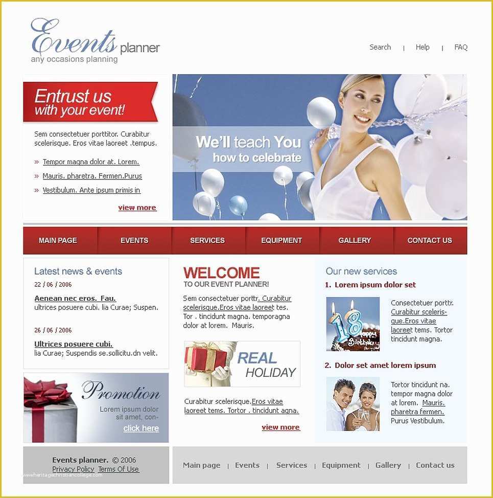 Event Website Template Free Of event Planner Website Template Web Design Templates