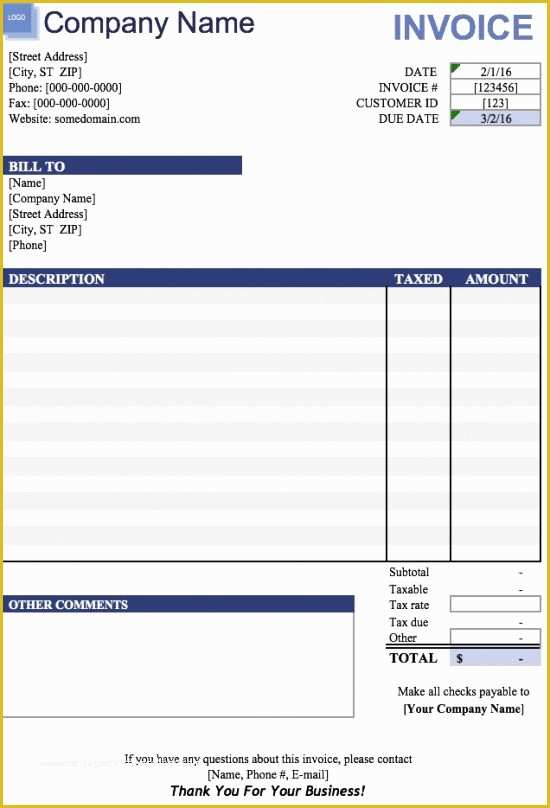 Excel Bill Template Free Of 19 Free Invoice Template Excel Easy to Edit and Customize