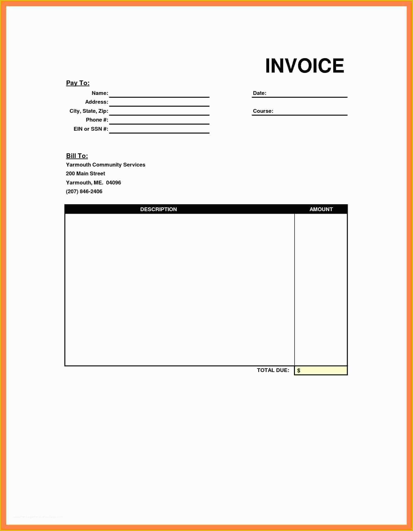 Excel Bill Template Free Of 5 Blank Bill format In Excel