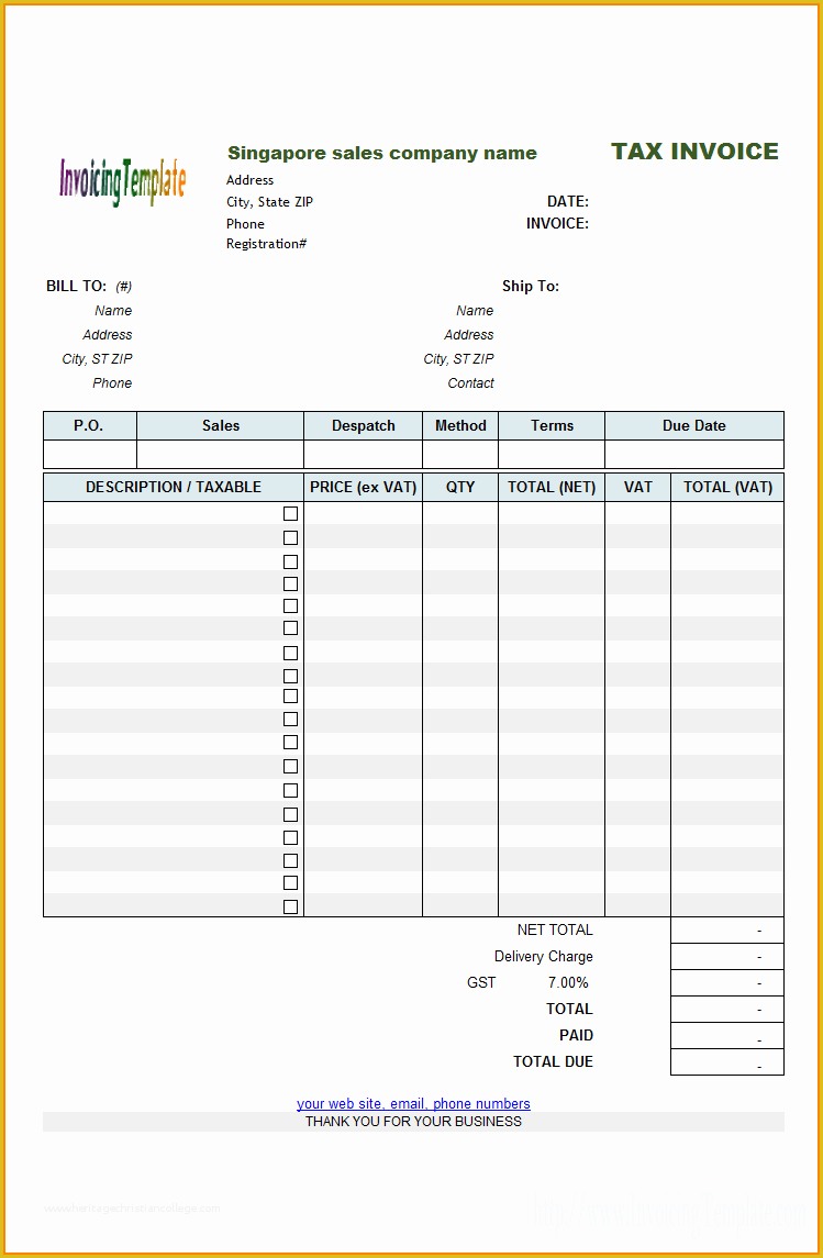 Excel Bill Template Free Of 8 Bill format with Service Tax