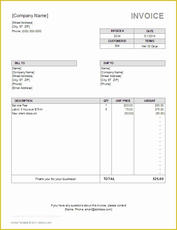 Excel Bill Template Free Of Download A Free Billing Invoice Template for Excel