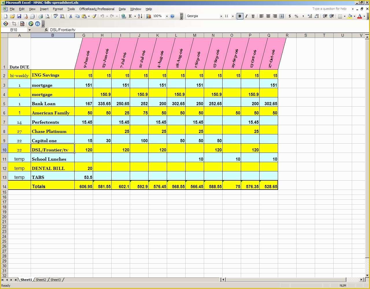 Excel Bill Template Free Of Excel Bill Spreadsheet Template