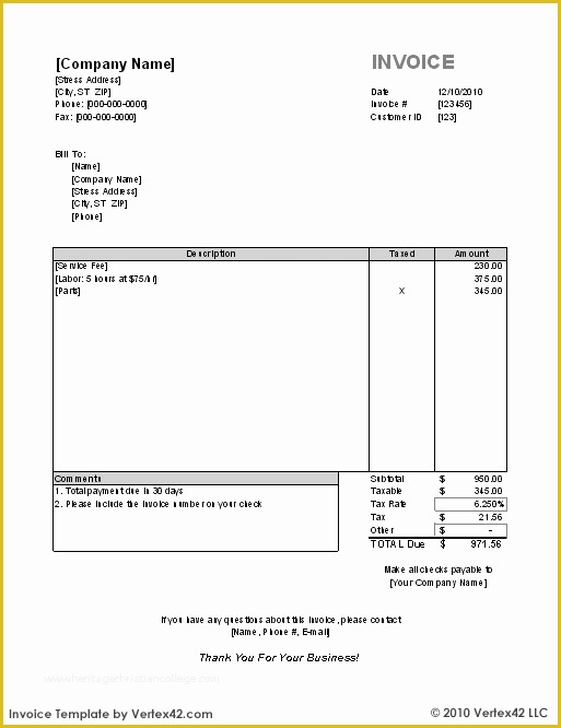 Excel Bill Template Free Of Free Invoice Template for Excel